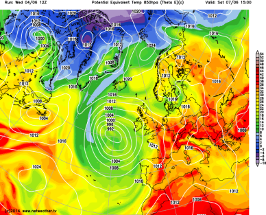 warm airmass for the UK